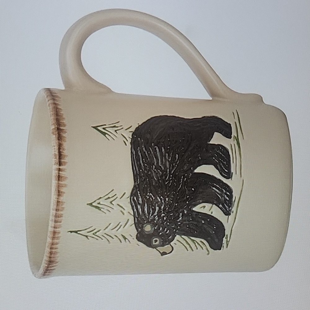 Rustic Retreat by Park Designs Bear Mug Cup 5” Embossed image 16 OZ set of (4)